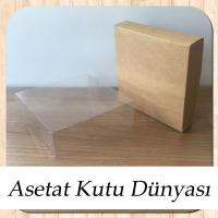 15x15x5 Altı Kraft Karton Üstü Asetat Kutu