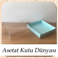 15x15x5 Altı Mavi Karton Üstü Asetat Kutu