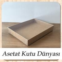15x20x3 Altı Kraft Karton Üstü Asetat Kutu