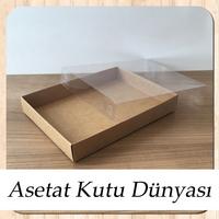 15x20x3 Altı Kraft Karton Üstü Asetat Kutu