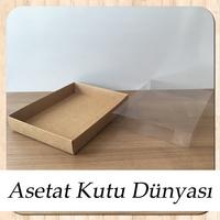 15x20x3 Altı Kraft Karton Üstü Asetat Kutu