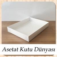 15x20x3 Altı Beyaz Karton Üstü Asetat Kutu