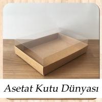 15x20x5 Altı Kraft Karton Üstü Asetat Kutu