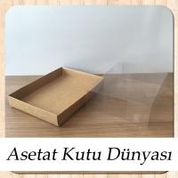 15x20x5 Altı Kraft Karton Üstü Asetat Kutu