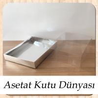 15x20x5 Altı Gümüş Metalize Karton Üstü Asetat Kutu
