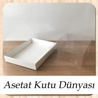 15x20x5 Altı Beyaz Karton Üstü Asetat Kutu