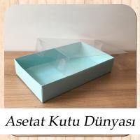 15x25x5 Altı Mavi Karton Üstü Asetat Kutu
