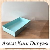 15x25x5 Altı Mavi Karton Üstü Asetat Kutu