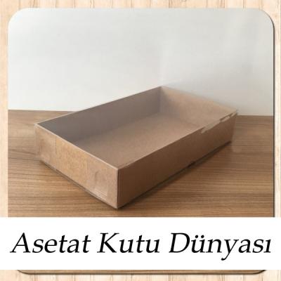 15x25x5 Altı Kraft Karton Üstü Asetat Kutu