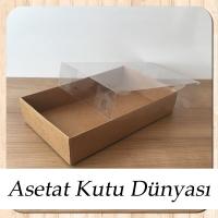 15x25x5 Altı Kraft Karton Üstü Asetat Kutu