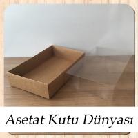 15x25x5 Altı Kraft Karton Üstü Asetat Kutu