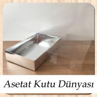 15x25x5 Altı Gümüş Metalize Karton Üstü Asetat Kutu