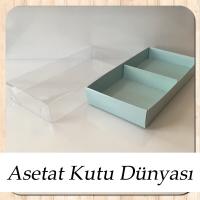 20x10x3 Altı Mavi Karton Üstü Asetat Kutu (İki Parça)