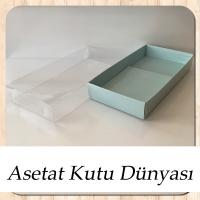 20x10x3 Altı Mavi Karton Üstü Asetat Kutu (Tek Parça)