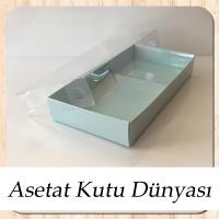20x10x3 Altı Mavi Karton Üstü Asetat Kutu (Tek Parça)