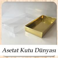 20x10x3 Altı Gold Metalize Karton Üstü Asetat Kutu (Tek Parça)