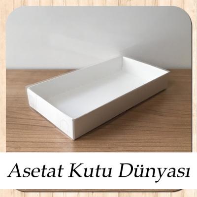 20x10x3 Altı Beyaz Karton Üstü Asetat Kutu