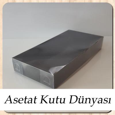 20x10x3 Altı Siyah Karton Üstü Asetat Kutu