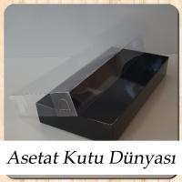20x10x3 Altı Siyah Karton Üstü Asetat Kutu