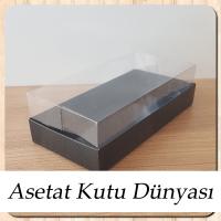 20x10x5.5 Altı Siyah Karton Üstü Asetat Kutu