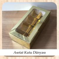 20x10x5 Gold İçi 8 Bölmeli Pencereli Karton Kutu