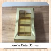 20x10x5 Gold İçi 8 Bölmeli Pencereli Karton Kutu