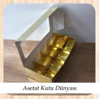 20x10x5 Gold İçi 8 Bölmeli Pencereli Karton Kutu