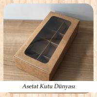 20x10x5 Kraft İçi 8 Bölmeli Pencereli Karton Kutu