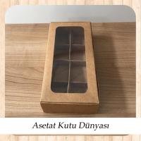 20x10x5 Kraft İçi 8 Bölmeli Pencereli Karton Kutu