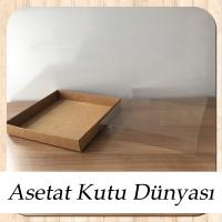 20x20x3 Altı Kraft Karton Üstü Asetat Kutu