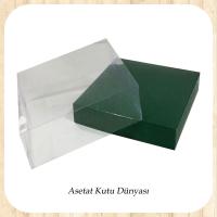 20x20x5 Altı Yeşil Karton Üstü Asetat Kutu