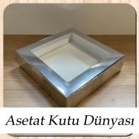 20x20x5 Gümüş Metalize Pencereli Karton Kutu