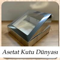 20x20x5 Gümüş Metalize Pencereli Karton Kutu