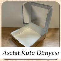 20x20x5 Gümüş Metalize Pencereli Karton Kutu