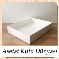 20x25x5 Altı Beyaz Karton Üstü Asetat Kutu