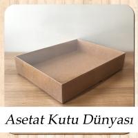 20x25x5 Altı Kraft Karton Üstü Asetat Kutu