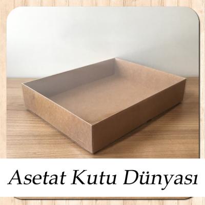 20x25x5 Altı Kraft Karton Üstü Asetat Kutu