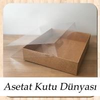 20x25x5 Altı Kraft Karton Üstü Asetat Kutu