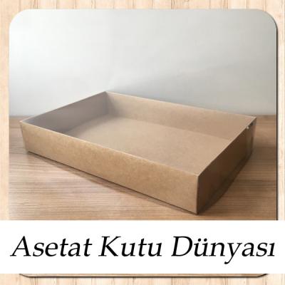 20x30x5 Altı Kraft Karton Üstü Asetat Kutu