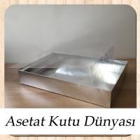 20x30x5 Altı Gümüş Metalize Karton Üstü Asetat Kutu
