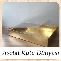 20x30x5 Altı Gold Metalize Karton Üstü Asetat Kutu