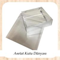 25x25x10 Altı Gümüş Karton Üstü Asetat Kutu