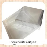 25x25x10 Altı Gümüş Karton Üstü Asetat Kutu