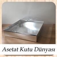 25x25x5 Altı Gümüş Metalize Karton Üstü Asetat Kutu