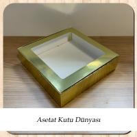 25x25x5 Gold Pencereli Karton Kutu