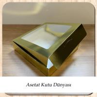 25x25x5 Gold Pencereli Karton Kutu