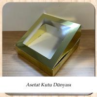 25x25x5 Gold Pencereli Karton Kutu