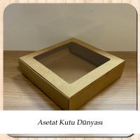 25x25x5 Kraft Pencereli Karton Kutu