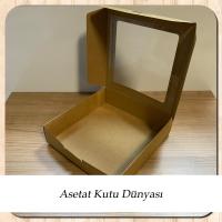 25x25x5 Kraft Pencereli Karton Kutu