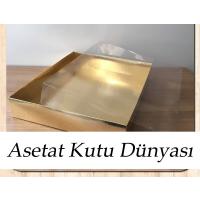 25x30x5 Altı Gold Metalize Karton Üstü Asetat Kutu